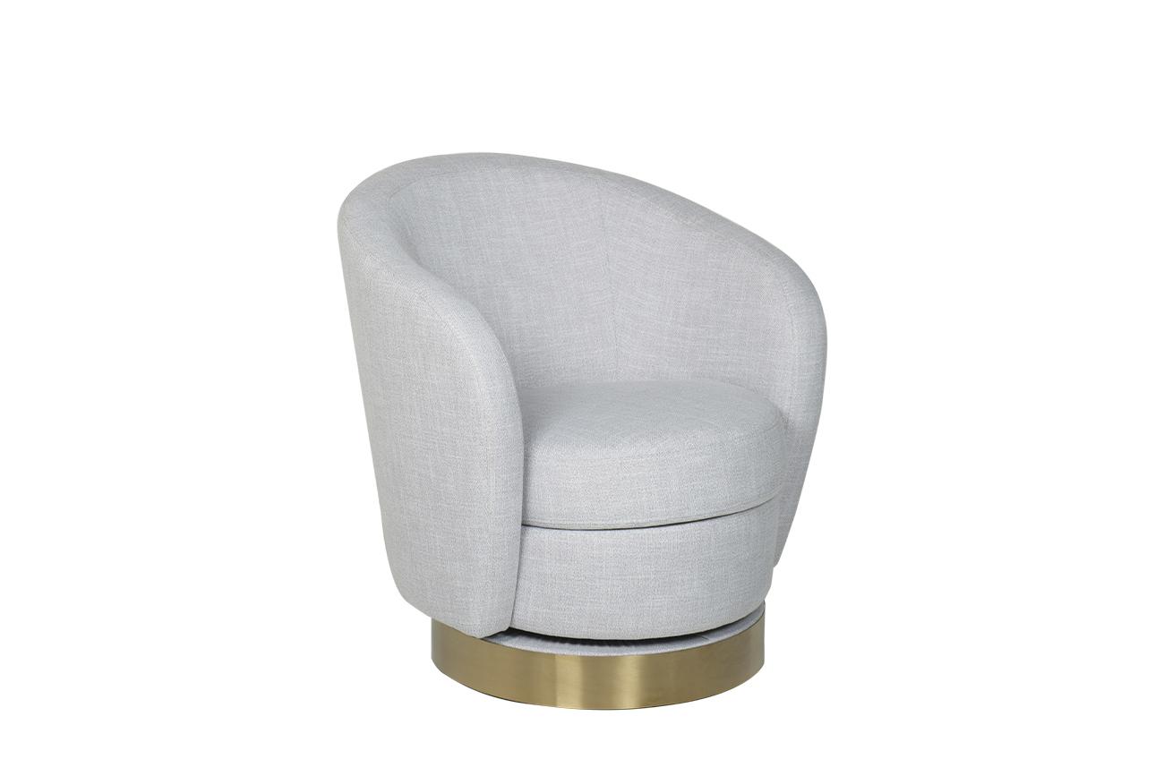 Кресло Napoli вращающееся светло-серая рогожка Garda Decor Napoli-2K-СВ.СЕР-Bergamo90