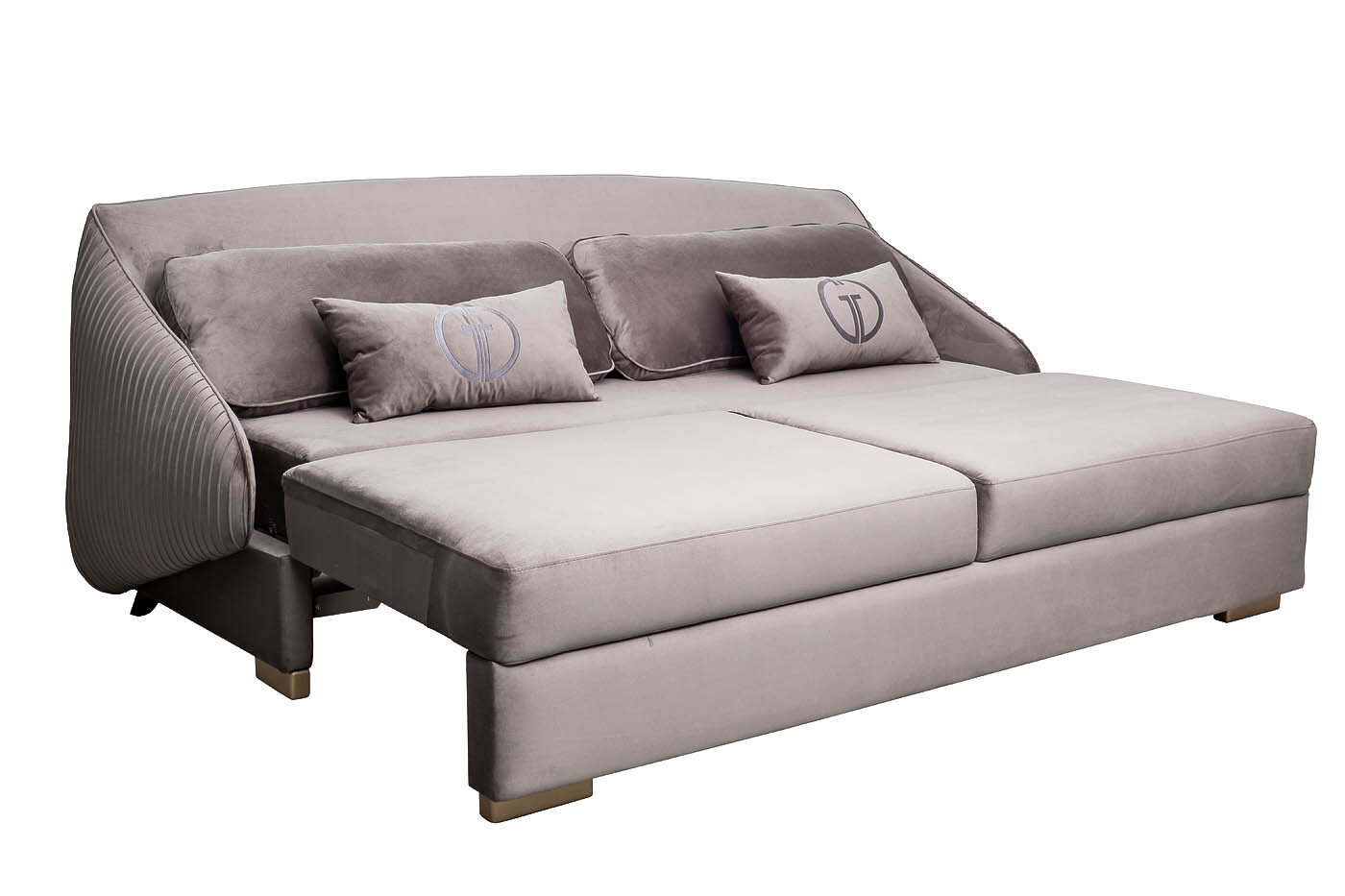 Диван Palazzo трехместный раскладной серо-коричневый Garda Decor PALAZZO-240M-ROM43