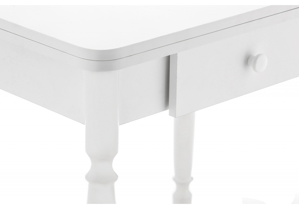 Стол деревянный Woodville Брентон с ящиком белый глянец 319902