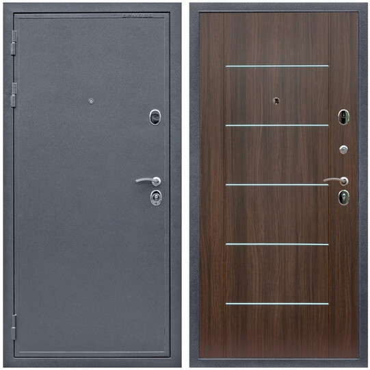 Дверь входная Graf Лондон Антик серебро / МДФ 6 мм В-03 молдинг Эковенге