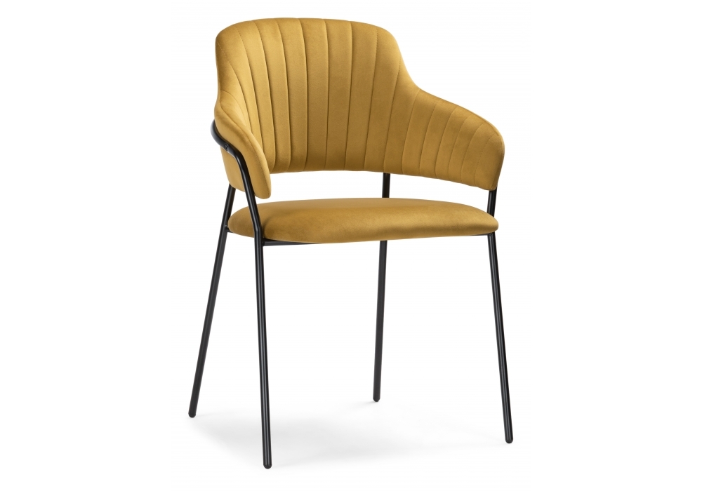 Стул Woodville Инклес желтый / черный глянец 483856