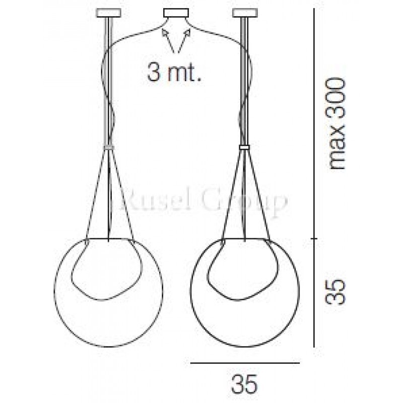 Подвесной светильник Vistosi POC SP 35 D2