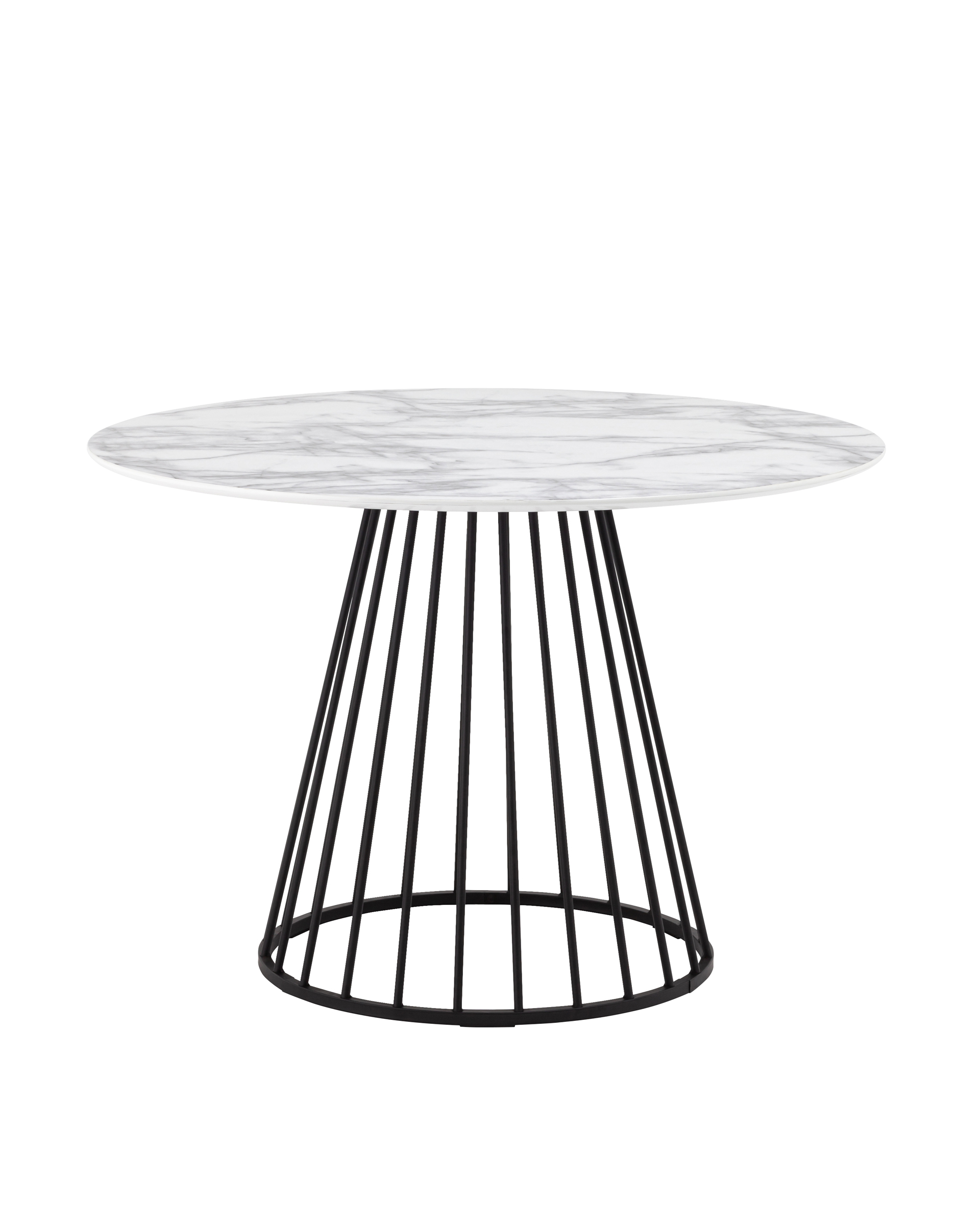 Стол обеденный Ливерпуль 110*110 белый мрамор черная ножка Stool Group