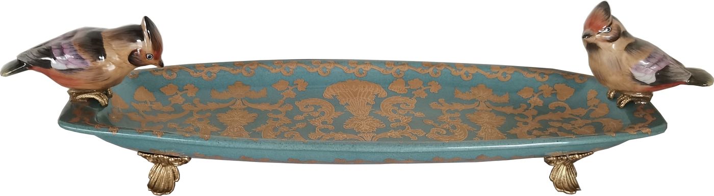 Блюдо с птичками Glasar 31G2579/C528EC/NB4199