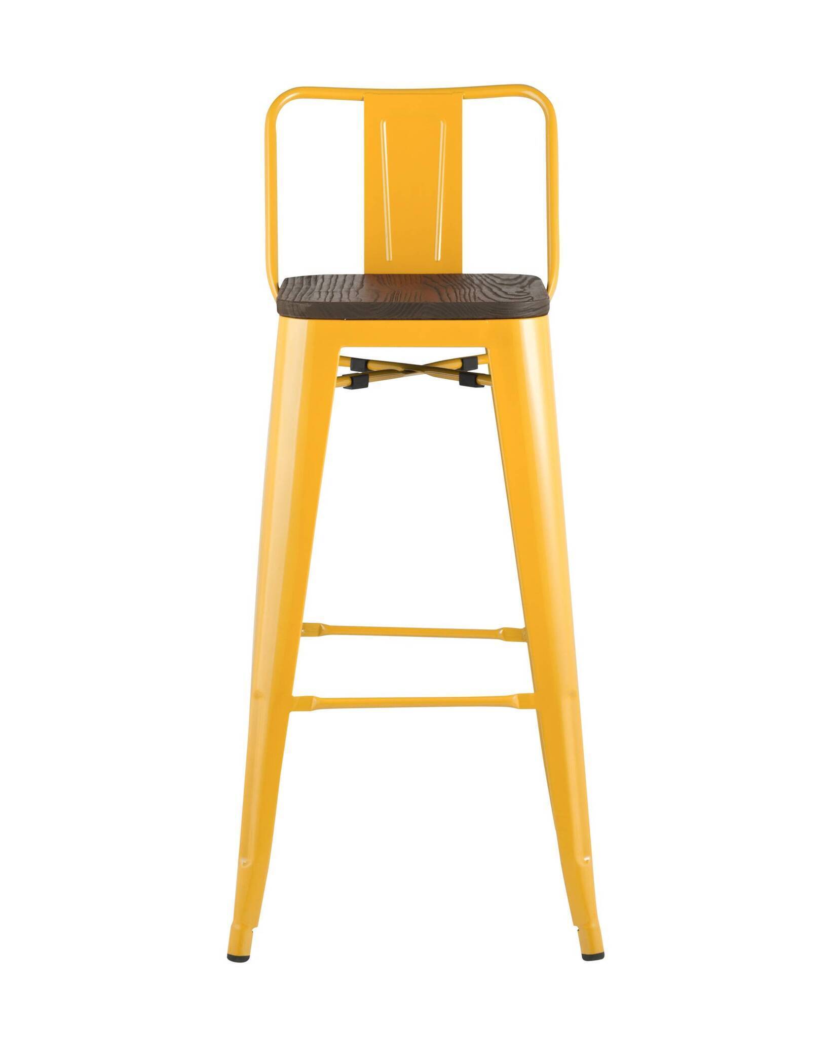 Стул барный TOLIX WOOD со спинкой желтый Stool Group