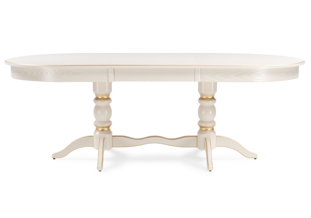 Стол деревянный Woodville Дейвер 160(220)х100 слоновая кость / золото  515968