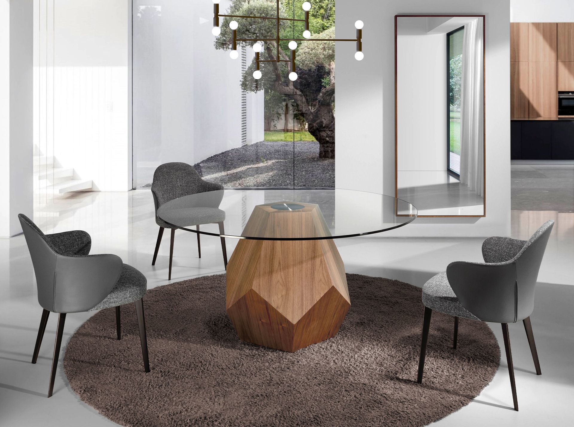 Обеденный стул 4102/A204 обитый тканью и экокожей Angel Cerda