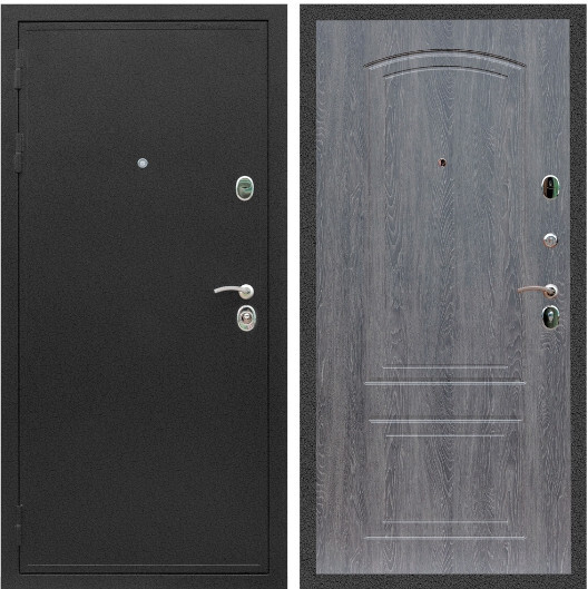 Дверь входная Graf Престиж Черный крокодил / МДФ 6мм ФЛ-138 Дуб Филадельфия графит