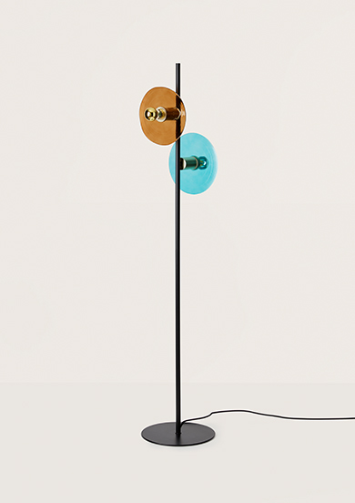 Торшер Ohlala 2L черный со стеклянными дисками 1223 Ø 25 см Aromas del Campo