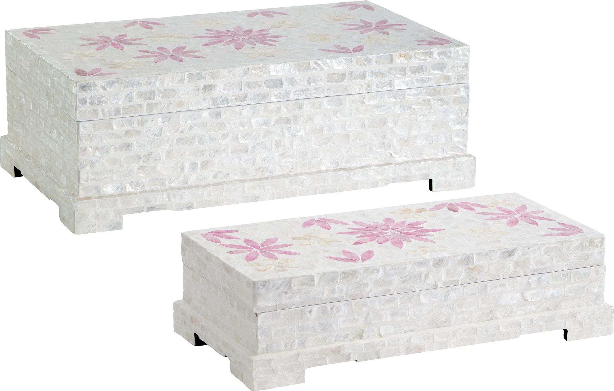 Шкатулки с отделкой раковинами устриц, набор Glasar 67-003-W