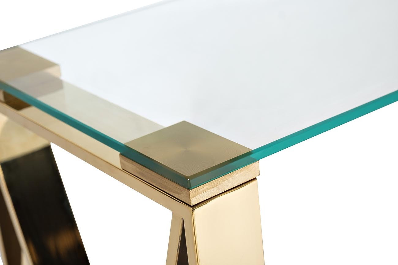 Консоль прозрачное стекло/золото Garda Decor 47ED-CST008/80GOLD