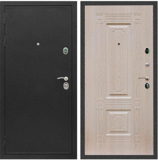 Дверь входная Graf Престиж Черный крокодил / МДФ 16 мм ФЛ-2 Дуб беленый