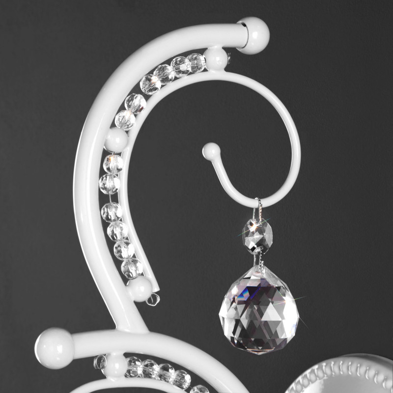 Бра Eurosvet 10107/1 глянцевый белый/прозрачный хрусталь Strots