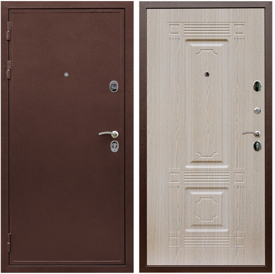 Дверь входная Graf Престиж 2 Антик медь / МДФ 6 мм ФЛ-2 Дуб беленый