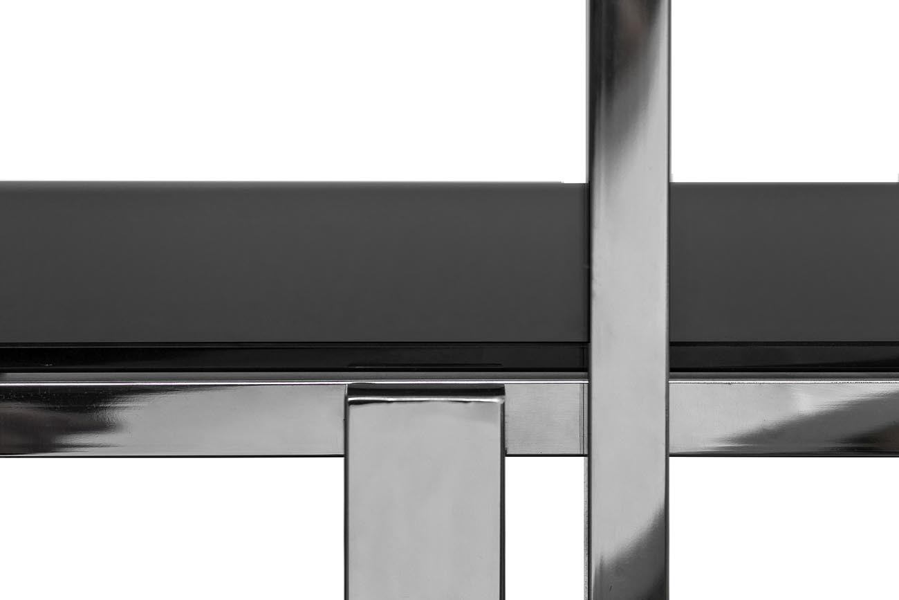 Стеллаж с черным стеклом Garda Decor 13RXSH3052-SILVER