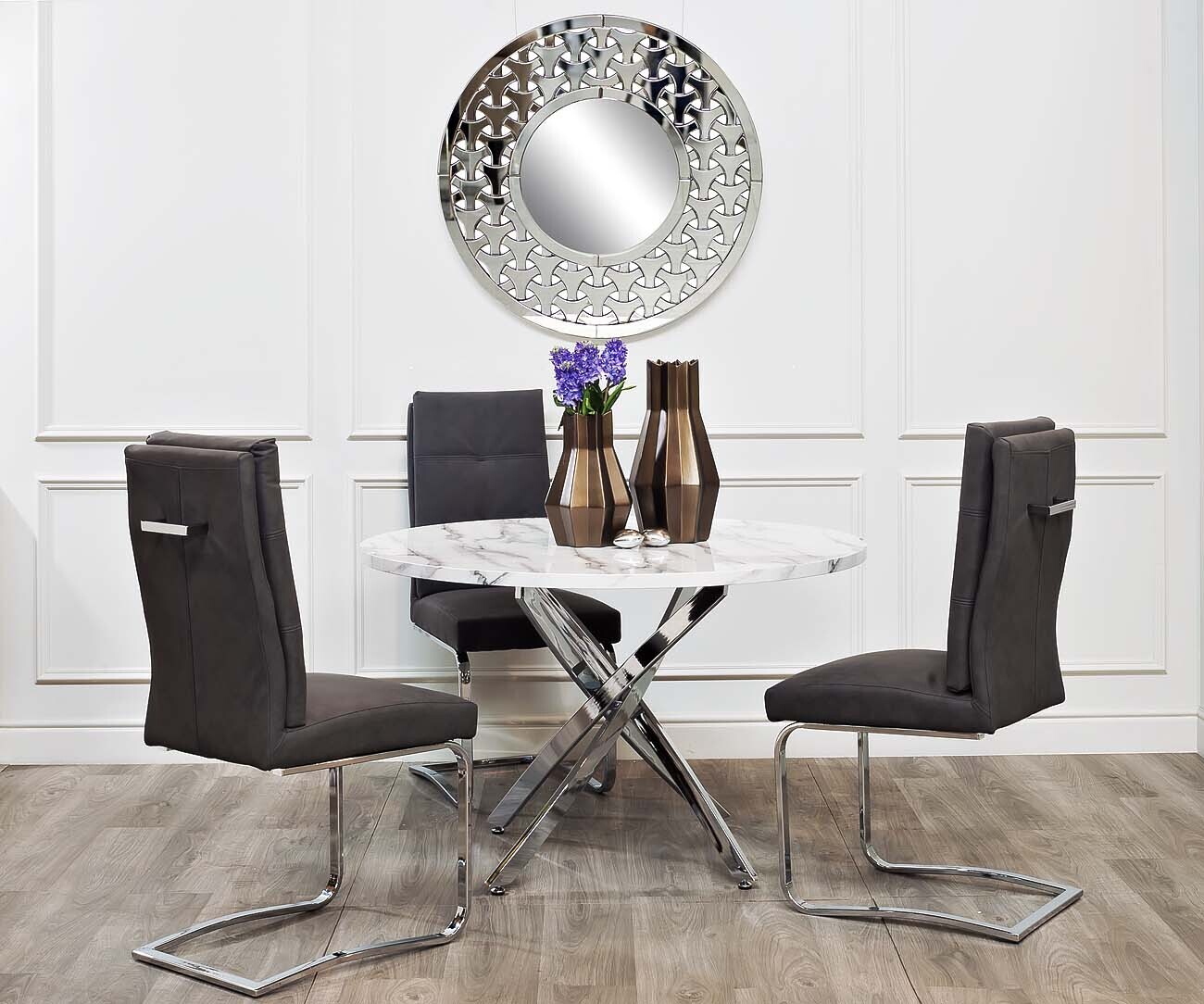 Стол обеденный круглый белый Garda Decor 30F-911