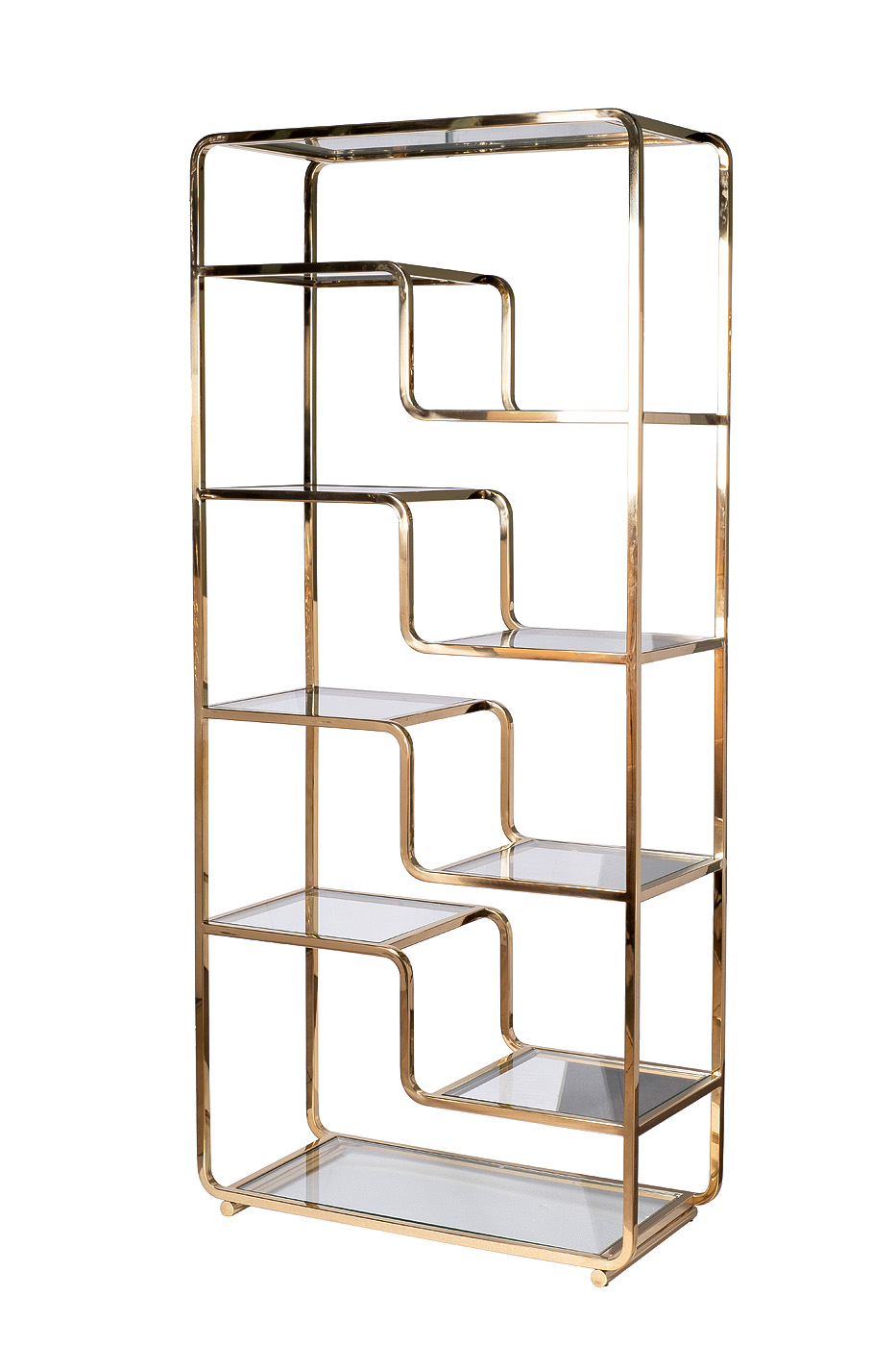 Стеллаж прозрачное стекло/золото Garda Decor 46AS-SH1652-GOLD