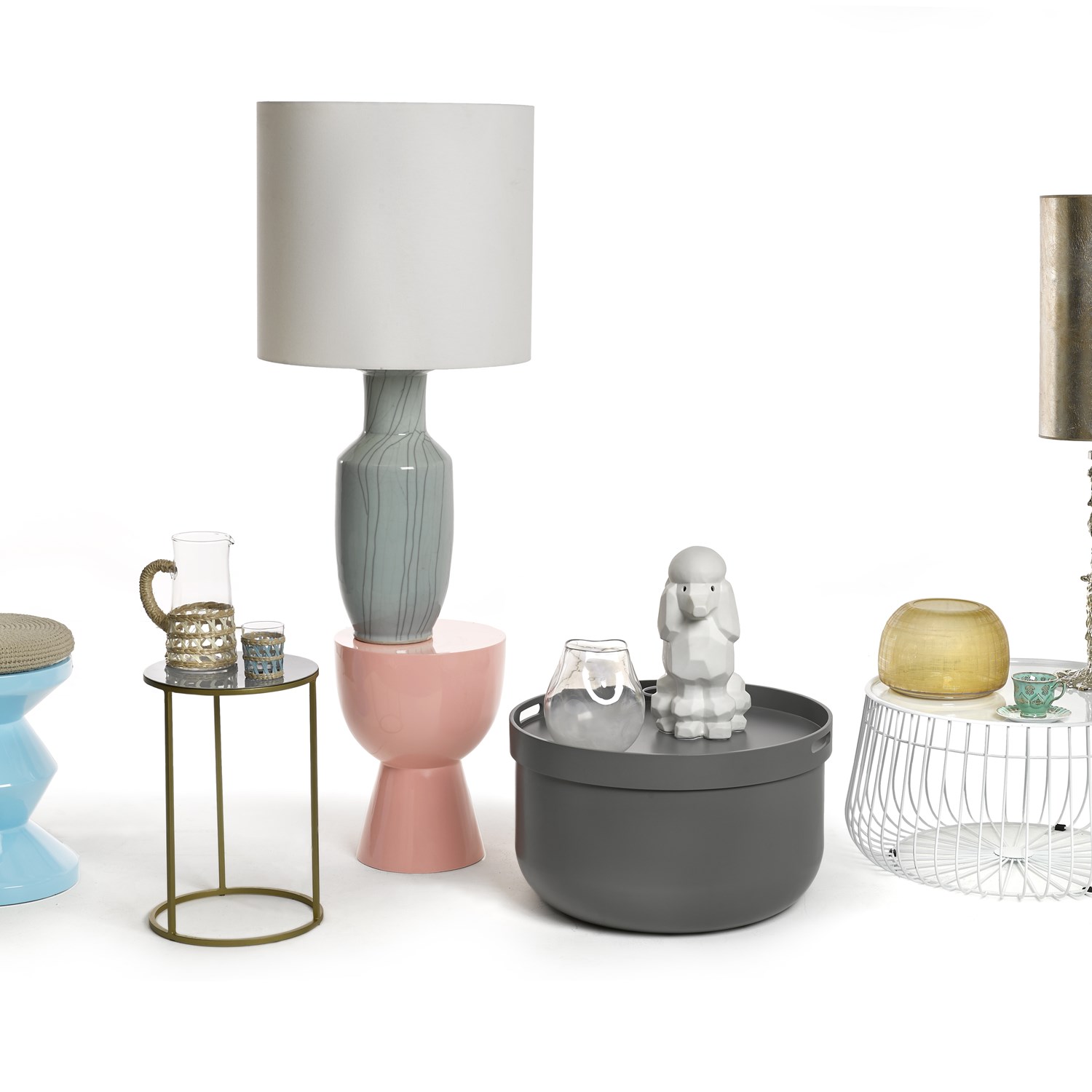 Приставной столик Pols Potten Zig Zag blue