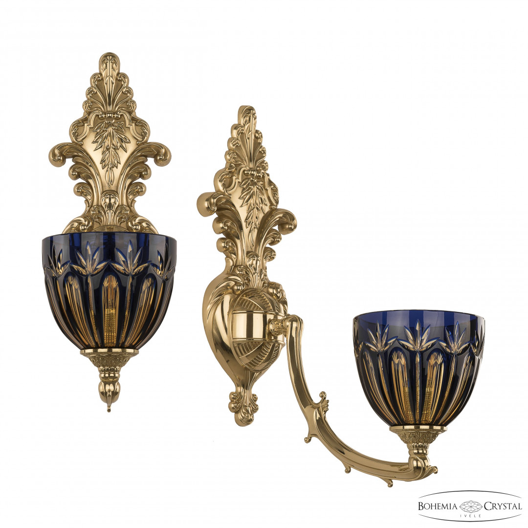 Бра бронзовые с хрусталём 7211B15/1/210 G P1 U Amber-Blue/H-1I