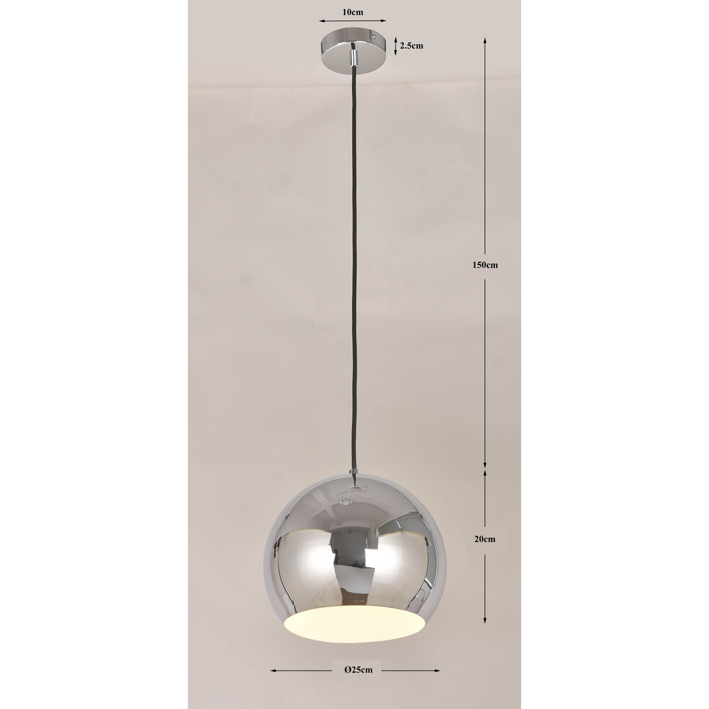 Светильник подвесной Caldaia Silver Ø25 см KARE 56215