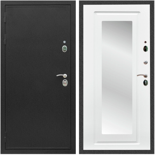 Дверь входная Graf Престиж Черный крокодил / МДФ 16 мм ФЛЗ-120 Ясень белый