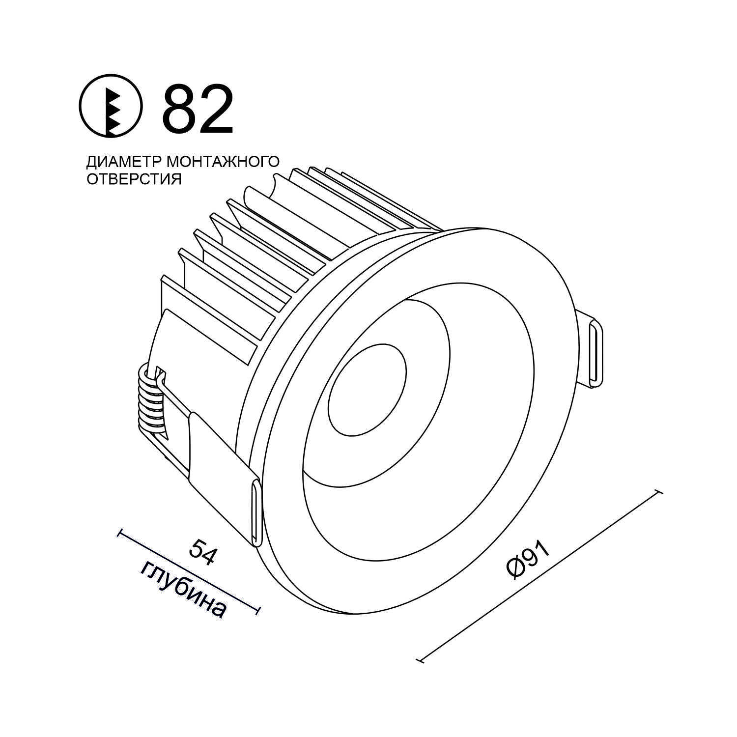 Встраиваемый светодиодный светильник Ledron DL3043-15 Black