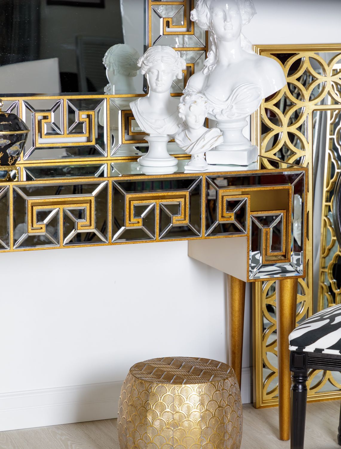 Консоль пристенная "Греческая" с фацетом Glasar 45-071