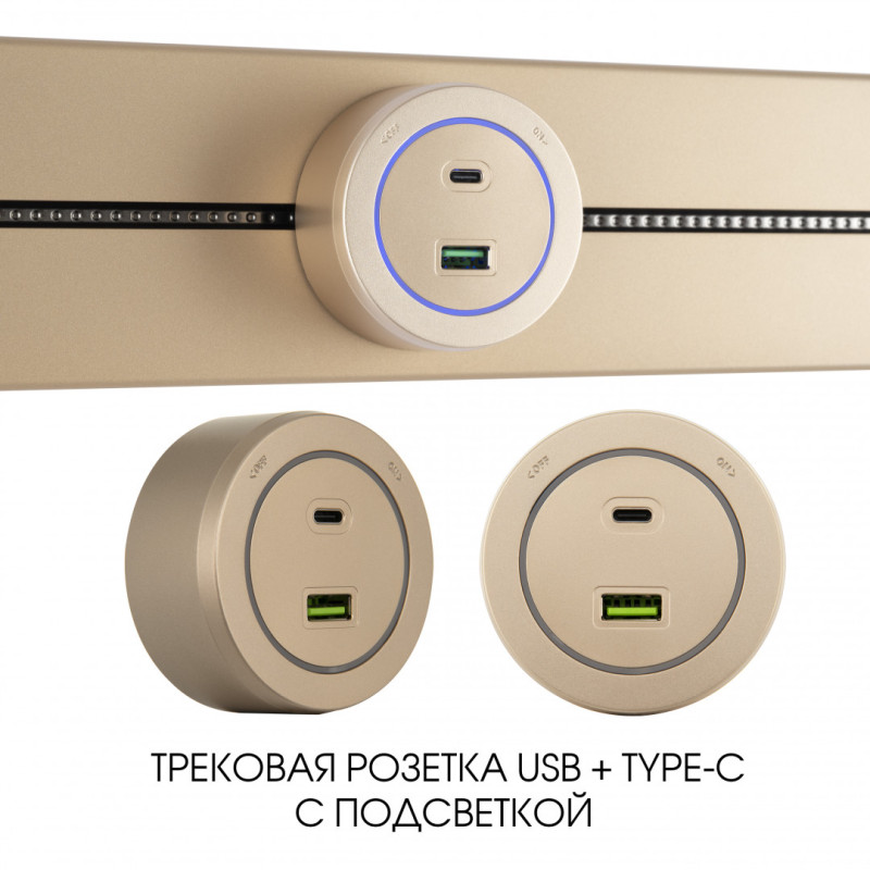 Трековая система розеток Arte Milano 399731TS/USB-Type-C Gold