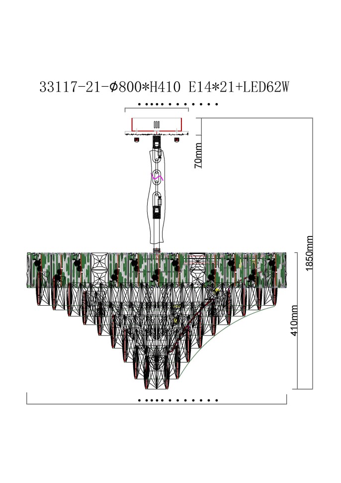 Люстра подвесная Fluorite FL1088-21P