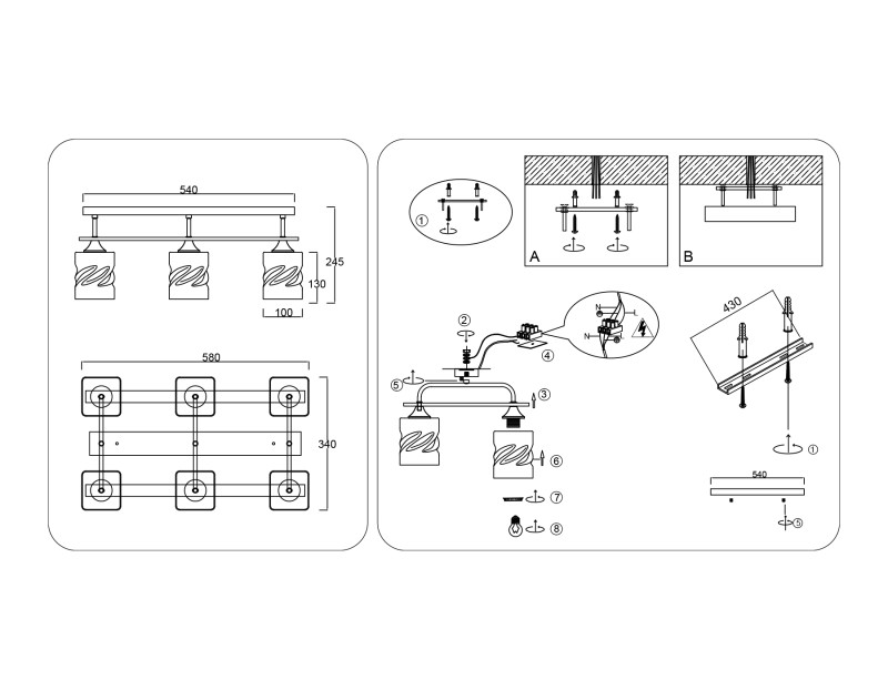 Люстра на штанге Ambrella Light TR303325