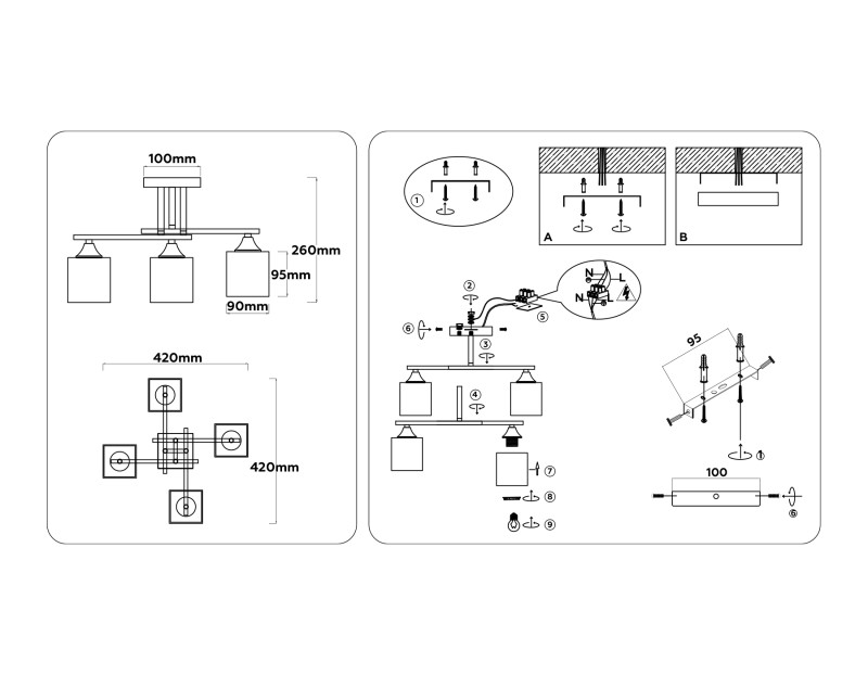 Накладная люстра Ambrella Light TR303042
