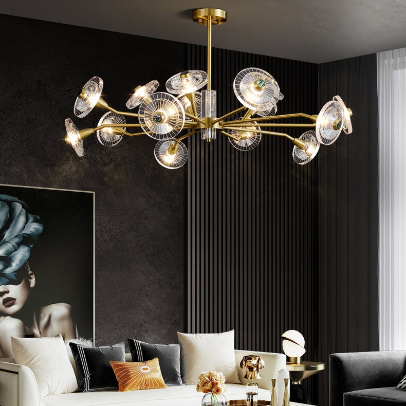 Потолочная люстра JANICA L18 Brass Black by ImperiumLoft