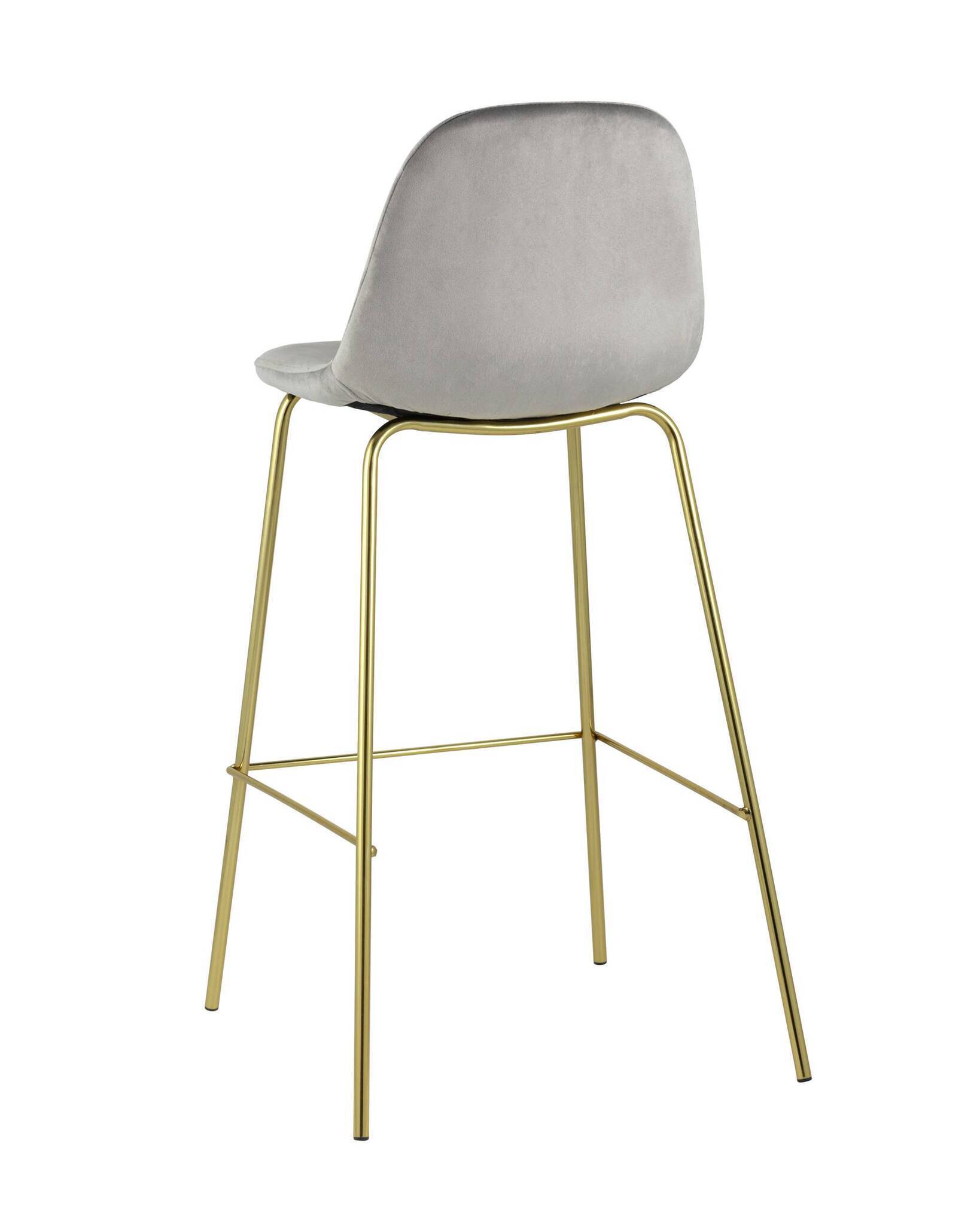 Стул барный Валенсия велюр серый золотые ножки Stool Group