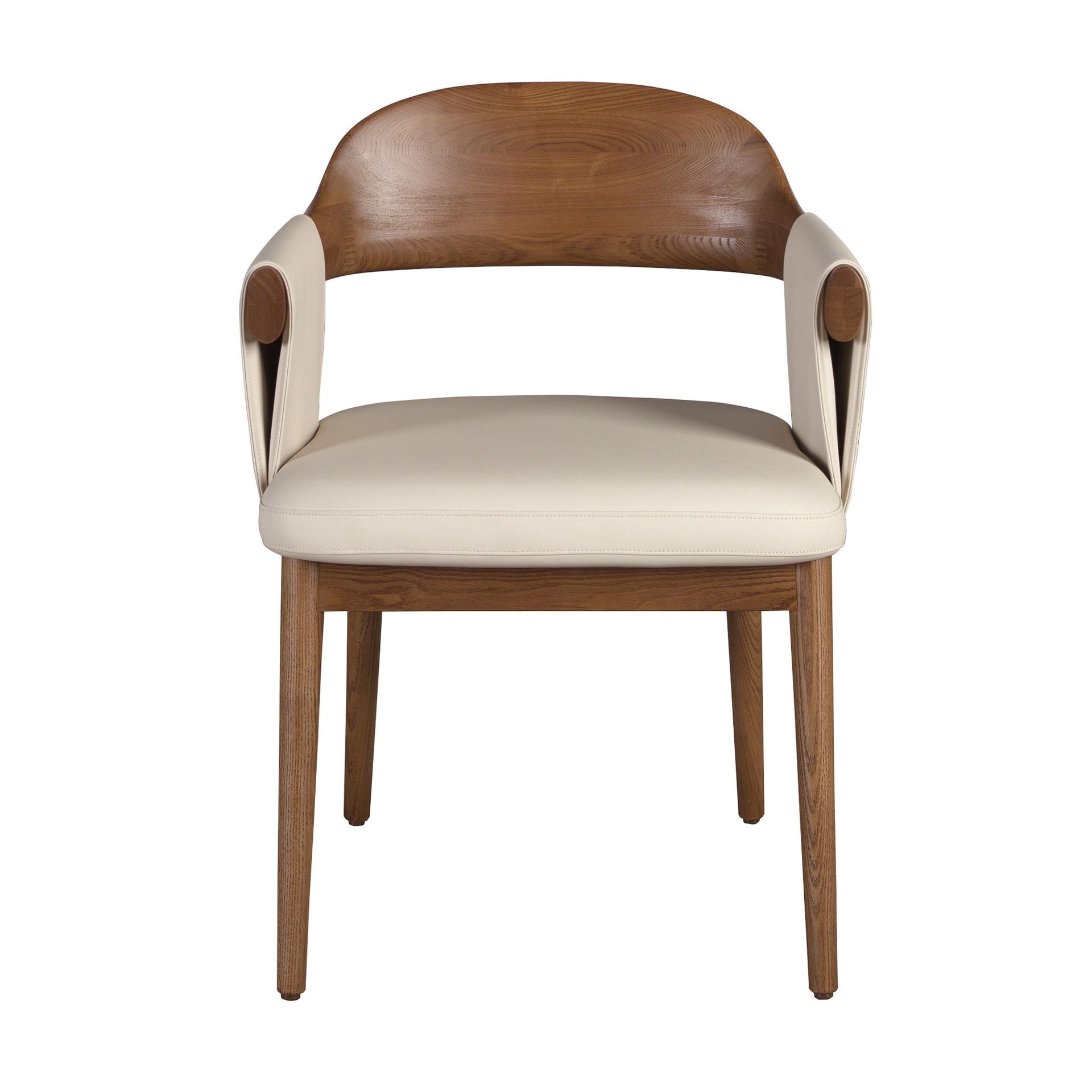 Стул 5186 из ореха и экокожи кремового цвета Angel Cerda