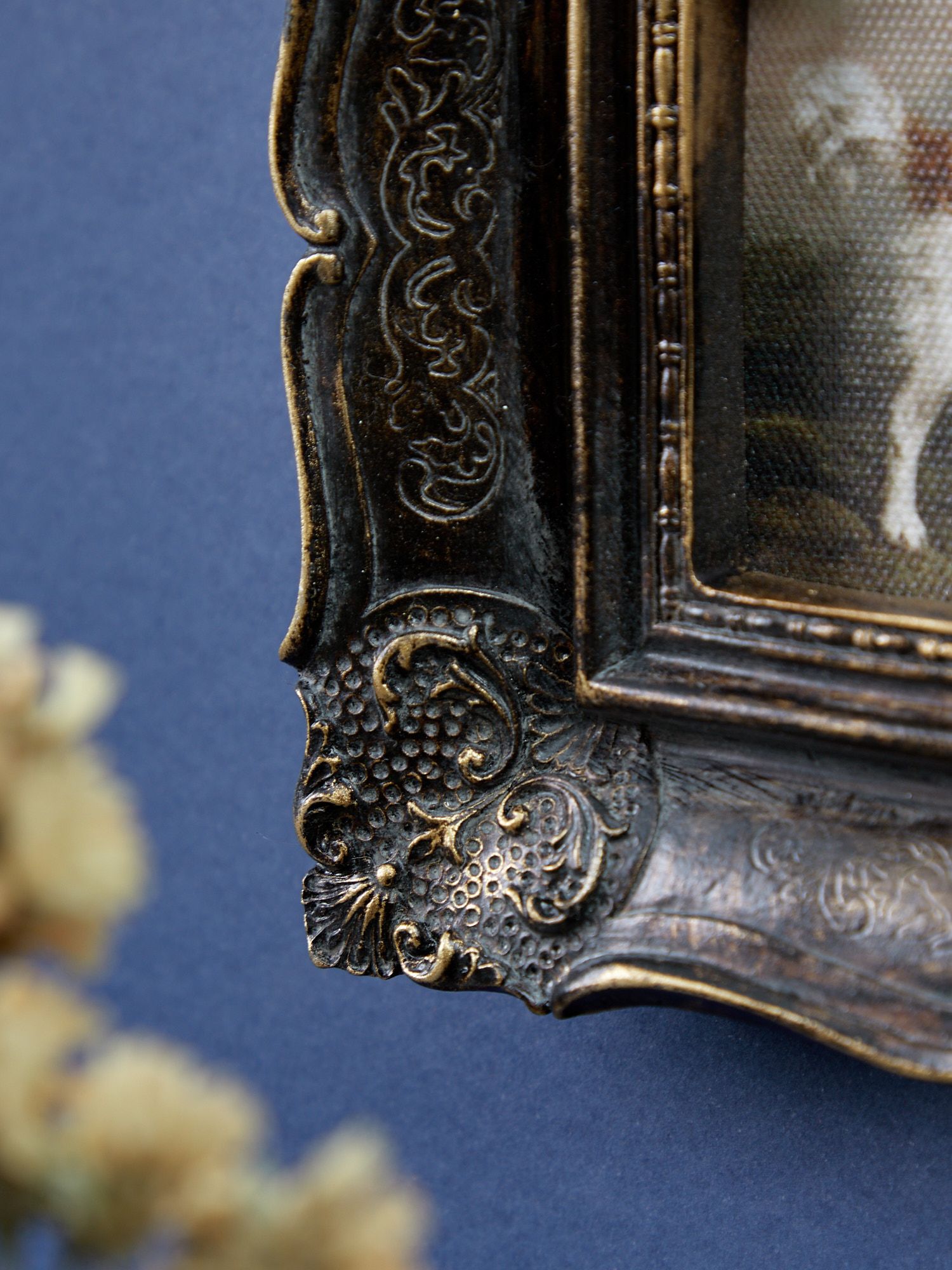 Картина в раме Собака, масло, под старину Glasar 28-399