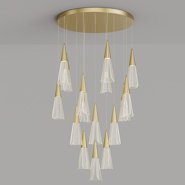 Подвесной светильник MANDORA L5 Brass Диск by ImperiumLoft