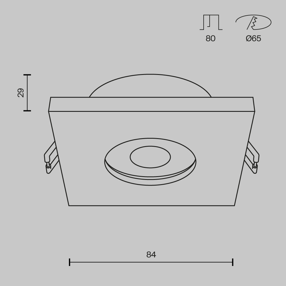 Встраиваемый светильник Technical DL083-01-GU10-SQ-S