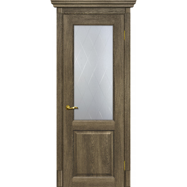 Межкомнатная дверь Graf Тоскана-1 Сатинат, контурный полимер б-цв. рис. Ромб Бруно (2000 х 900)