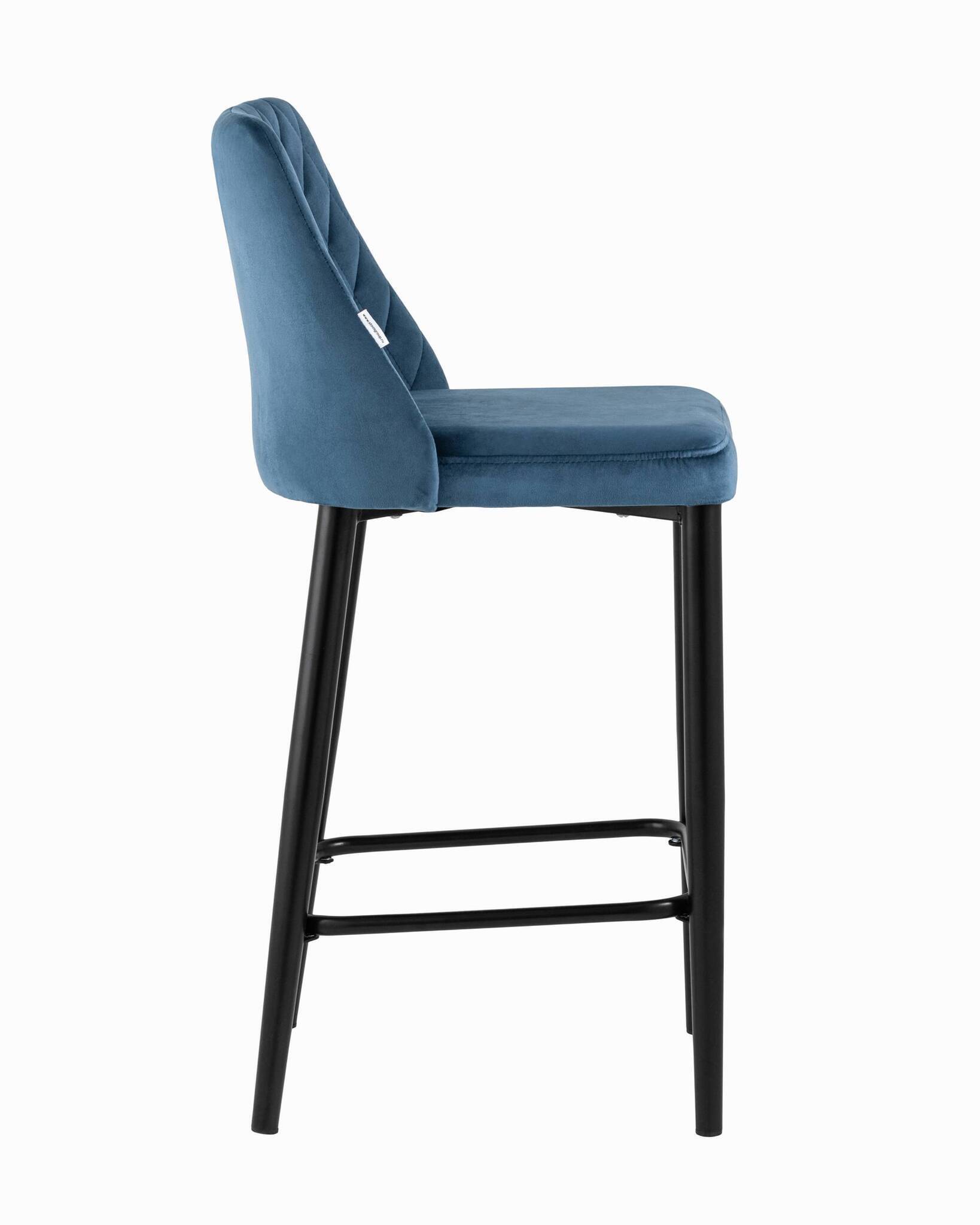 Стул полубарный Диего велюр пыльно-синий Stool Group