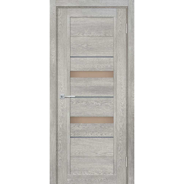 Межкомнатная дверь Graf ТЕХНО-802 бронза сатинат, серый лакобель Чиаро гриджио (2000 х 800)