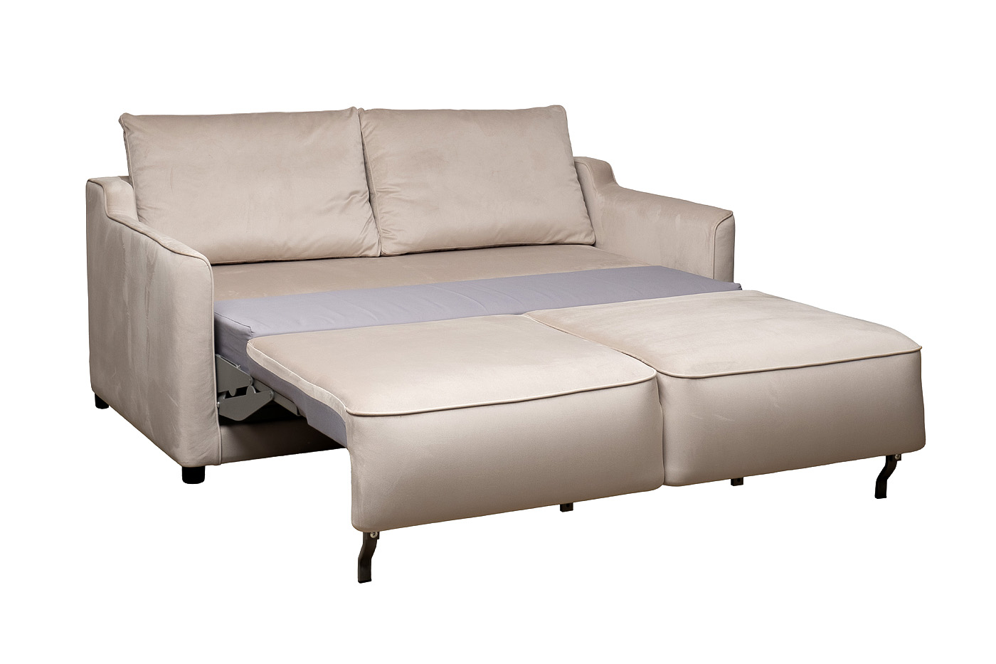 Диван двуестный раскладной светло-серый с кантом Garda Decor PORTOFINO-180-Colt030+Colt025