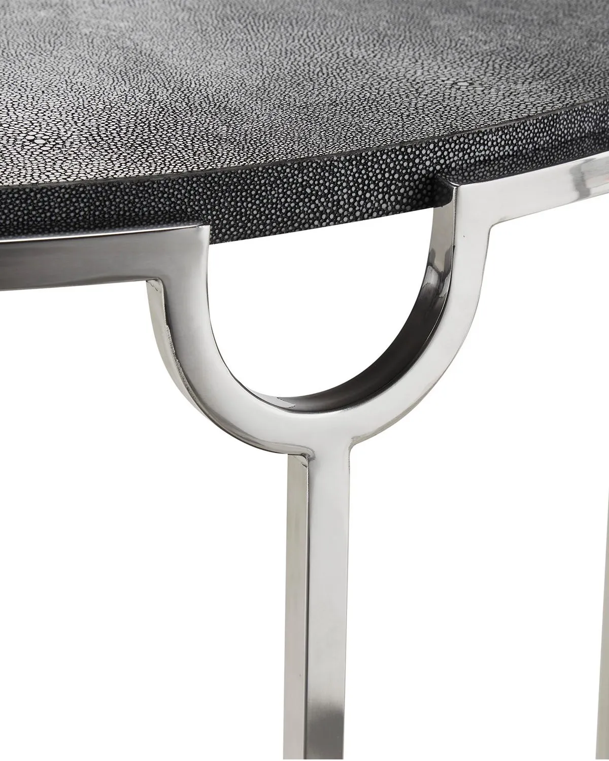 Серая полукруглая консоль Мэгги Louvre Home LHFCT396CS/DPO light charcoal