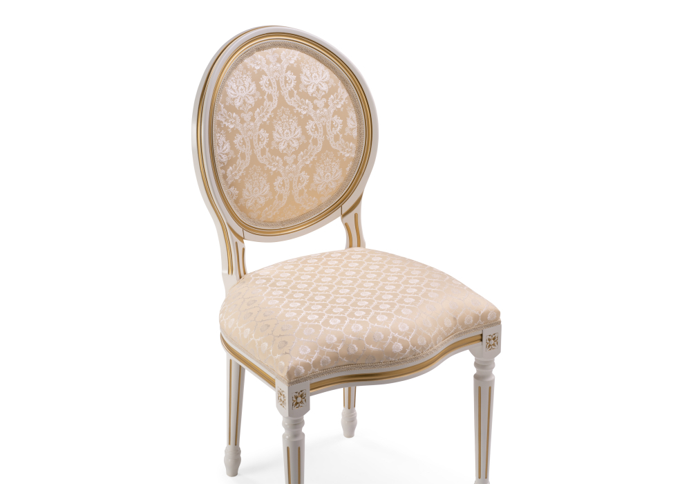 Стул деревянный Woodville Данте молочный с золотой патиной 406092
