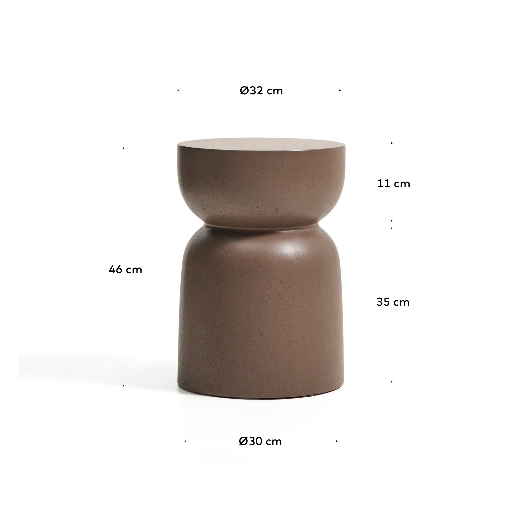 Уличный столик Garbet из коричневого бетона, диаметр 30 см La Forma 482247