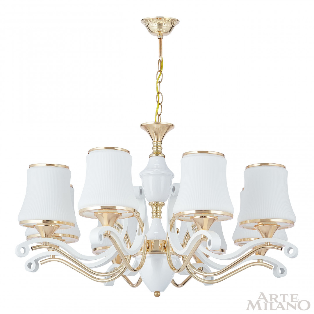 Люстра подвесная с плафонами 303987/8 Wh/Gd Arte Milano