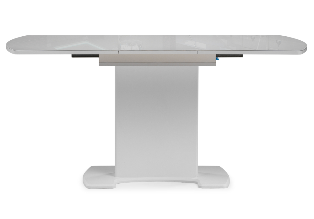 Стол стеклянный Woodville Палмер 120(160)х80х75 белое стекло / белый 490090