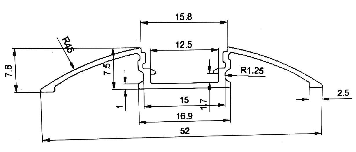 Профиль алюминиевый SWG ARC-608FL