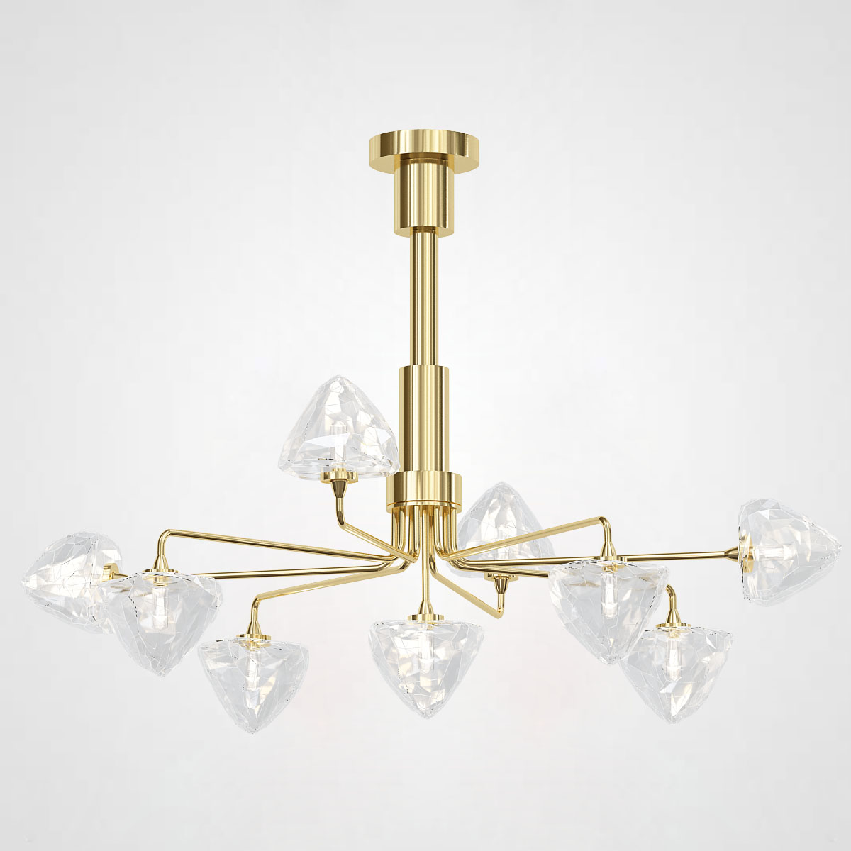 Люстра на штанге ICE 9 lamps Gold by ImperiumLoft