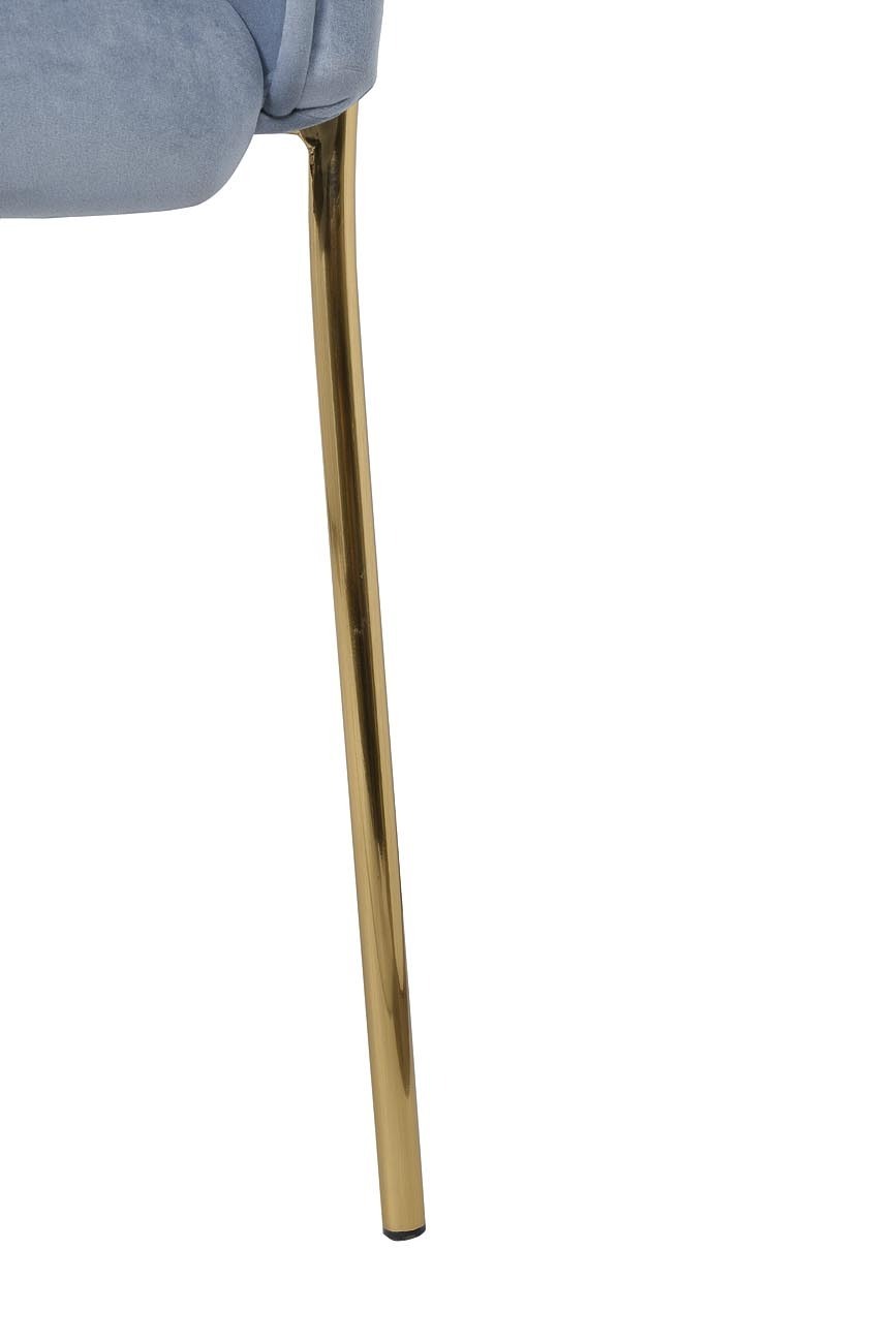 Кресло велюровое серо-голубое на металлических ножках Garda Decor 30C-1127-Z LBL