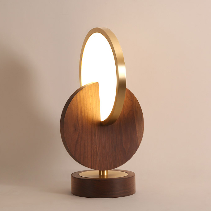 Настольная лампа GLATT WOOD TAB Dark brown by ImperiumLoft